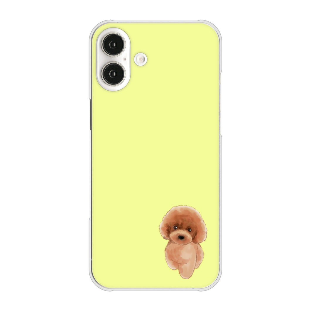 iPhone16 Plus 高画質仕上げ 背面印刷 ハードケーストイプードルレッド