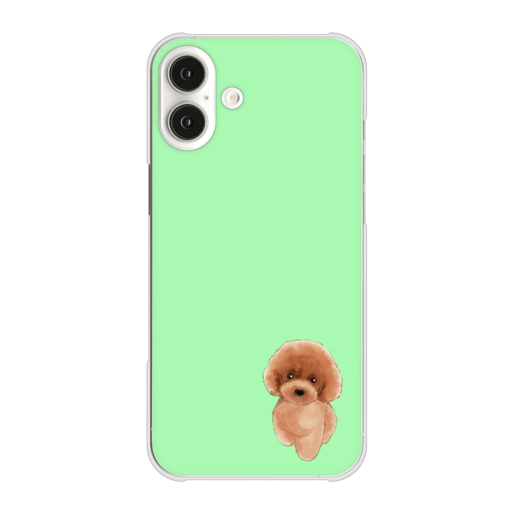 iPhone16 Plus 高画質仕上げ 背面印刷 ハードケーストイプードルレッド