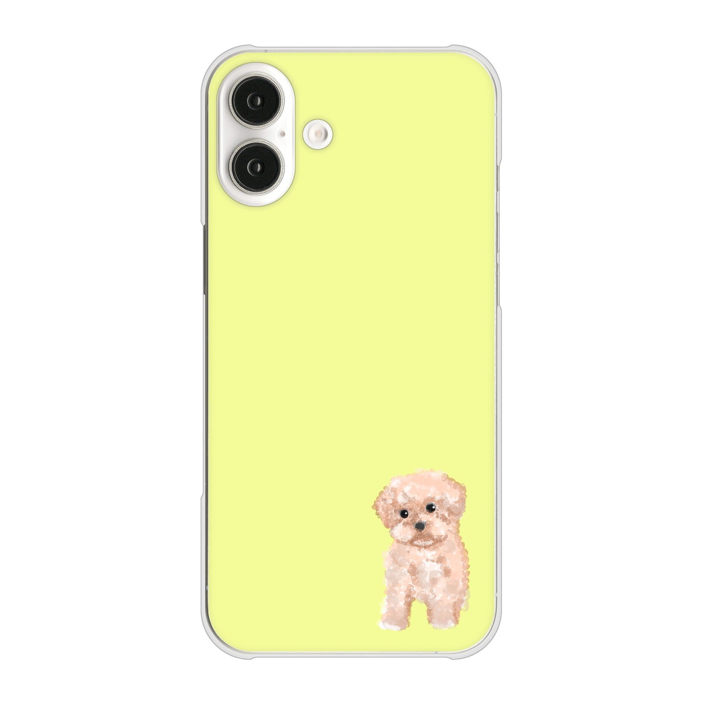 iPhone16 Plus 高画質仕上げ 背面印刷 ハードケーストイプードルアプリコット