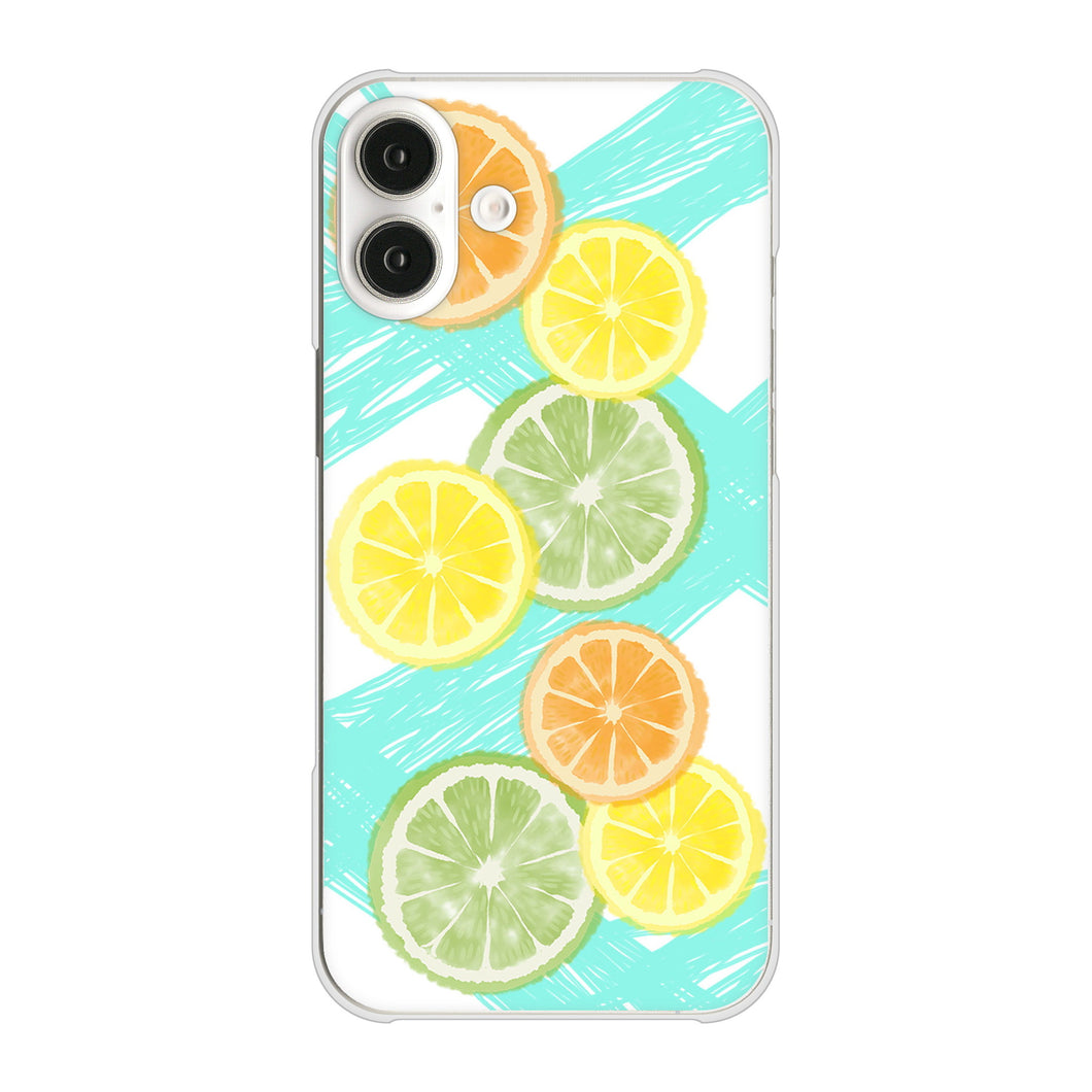 iPhone16 Plus 高画質仕上げ 背面印刷 ハードケース 【YJ183 オレンジライム】