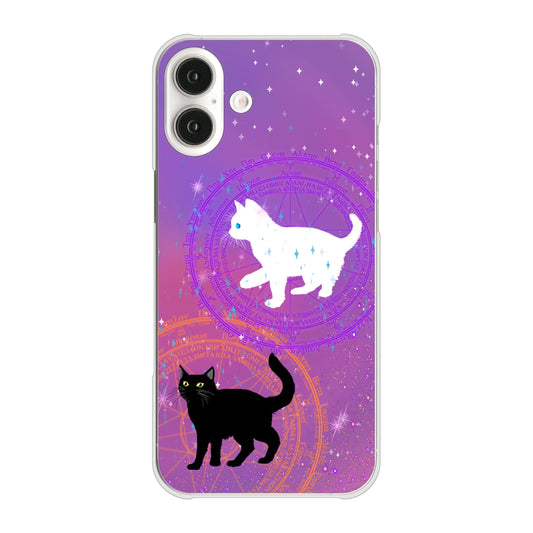 iPhone16 Plus 高画質仕上げ 背面印刷 ハードケース魔法陣猫