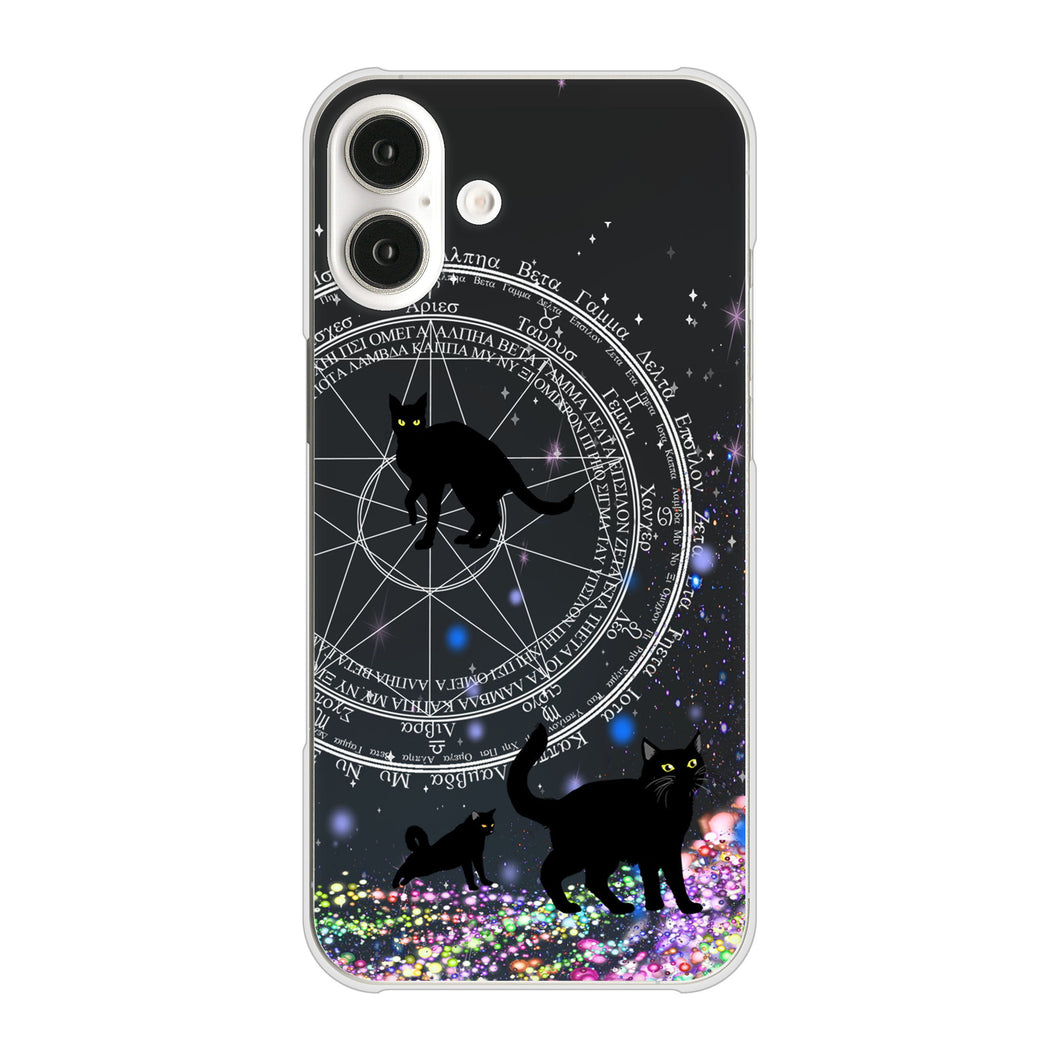 iPhone16 Plus 高画質仕上げ 背面印刷 ハードケース魔法陣猫
