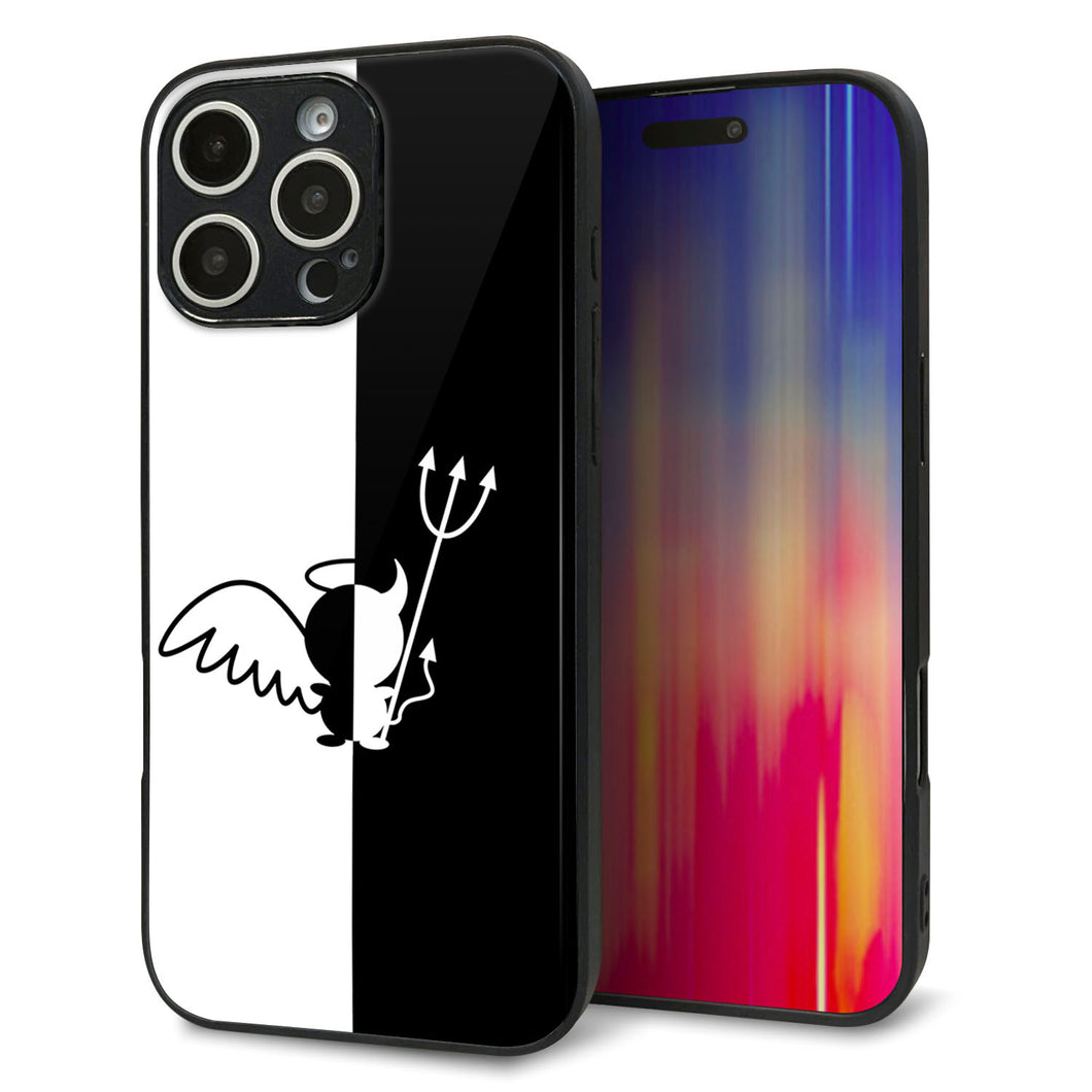 iPhone16 Pro Max 強化ガラス&TPUスマホケース ガラプリ【027 ハーフデビット】