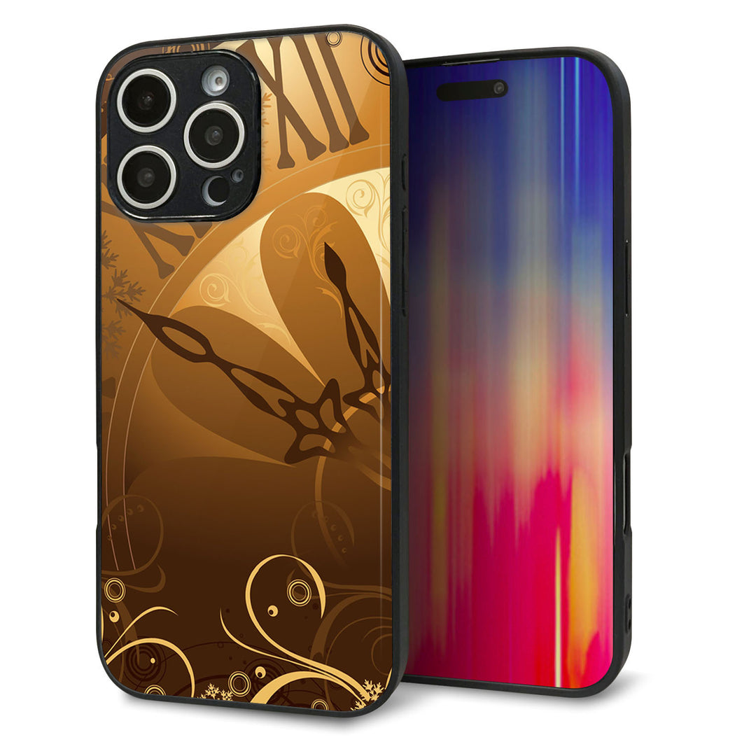 iPhone16 Pro Max 強化ガラス&TPUスマホケース ガラプリ【185 時を刻む針】