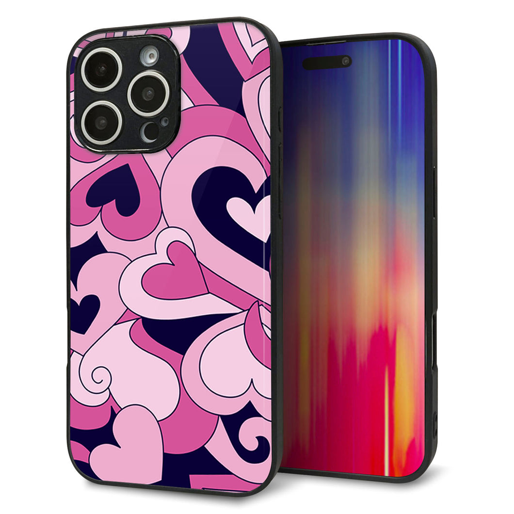 iPhone16 Pro Max 強化ガラス&TPUスマホケース ガラプリ【223 ハートの調べ】