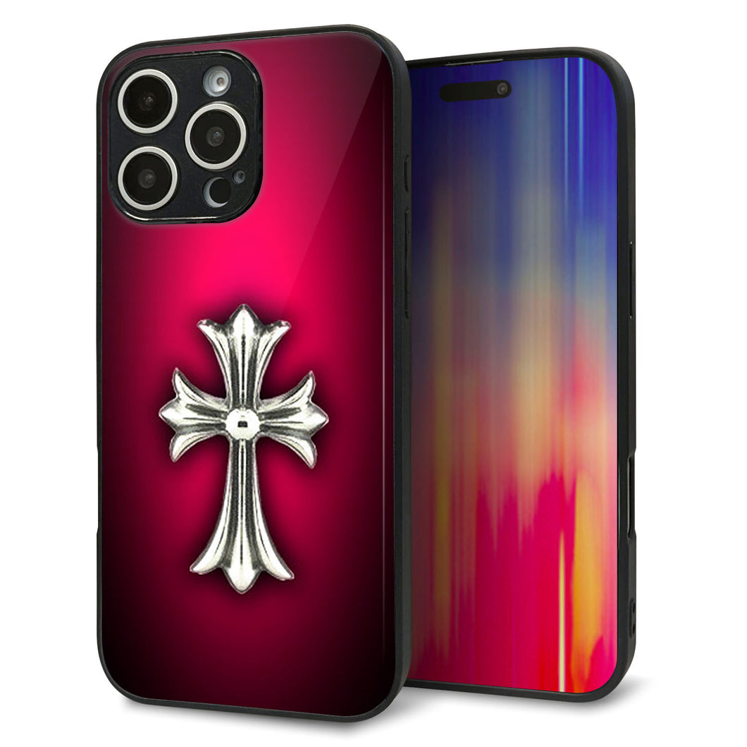 iPhone16 Pro Max 強化ガラス&TPUスマホケース ガラプリ【249 クロスレッド】