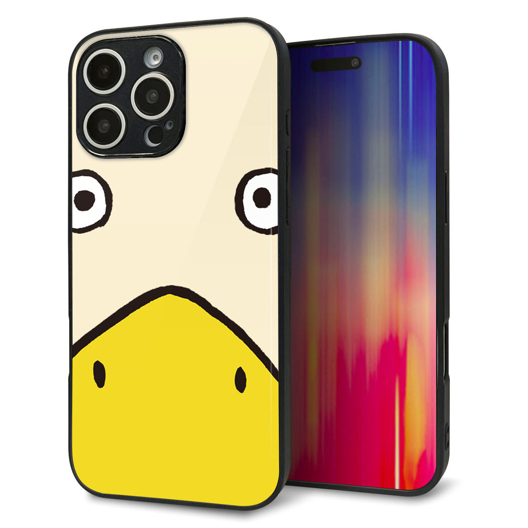 iPhone16 Pro Max 強化ガラス&TPUスマホケース ガラプリ【347 あひる】