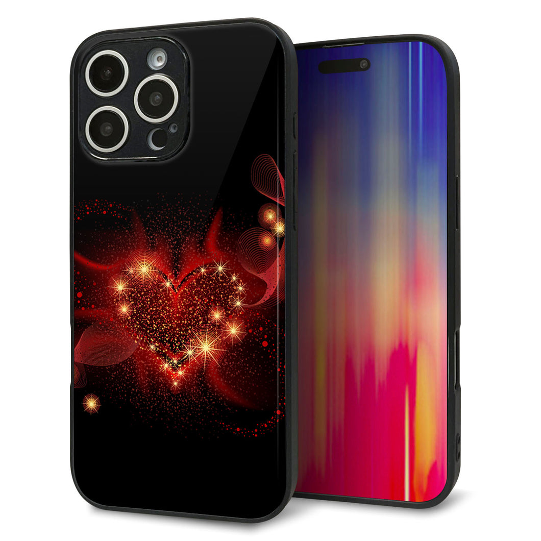 iPhone16 Pro Max 強化ガラス&TPUスマホケース ガラプリ【382 ハートの創生】