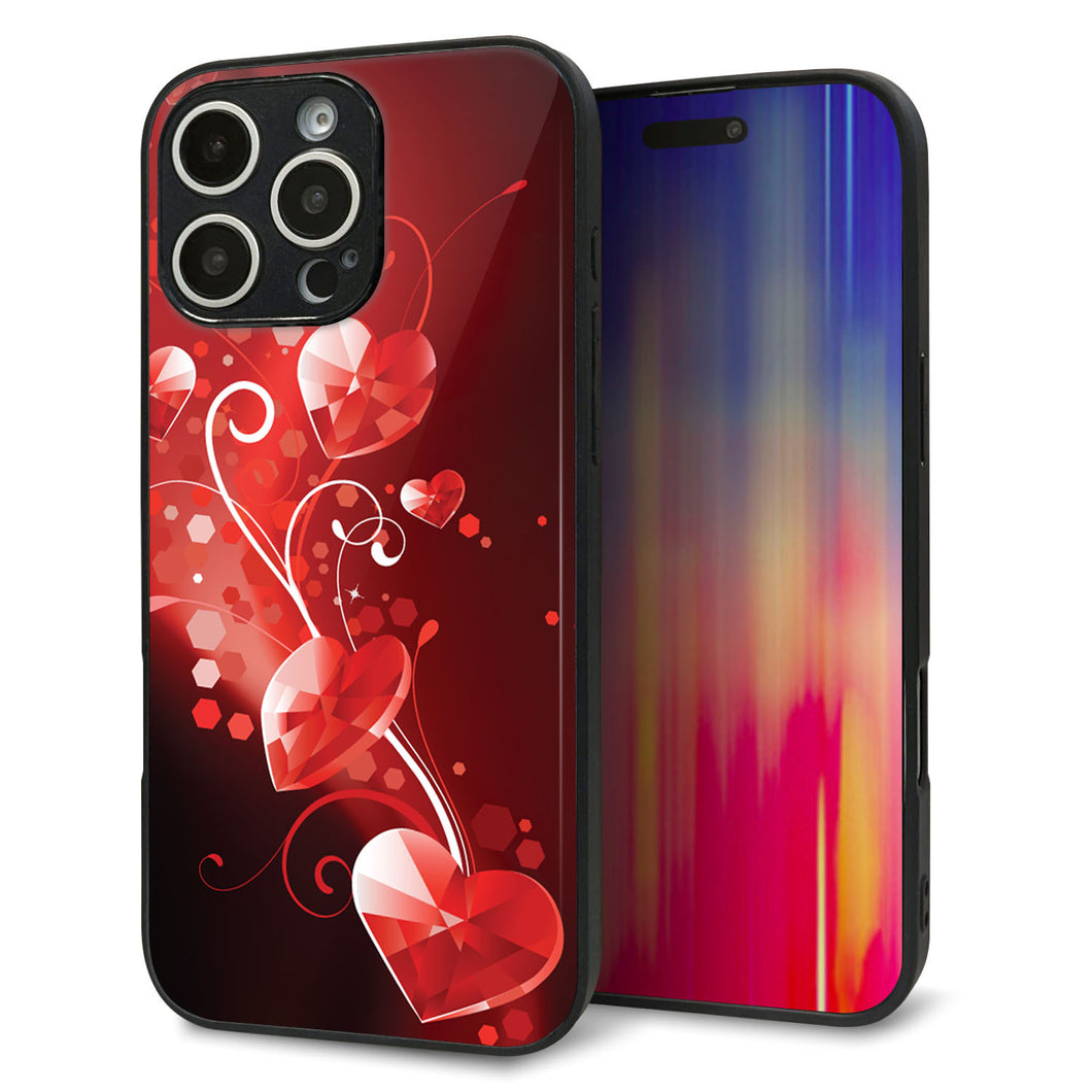 iPhone16 Pro Max 強化ガラス&TPUスマホケース ガラプリ【385 クリスタルな恋】