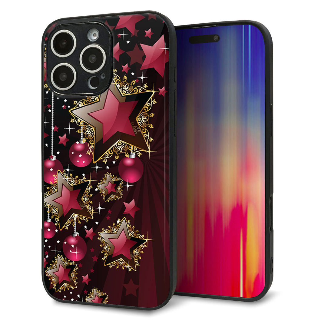 iPhone16 Pro Max 強化ガラス&TPUスマホケース ガラプリ【434 星の壁】