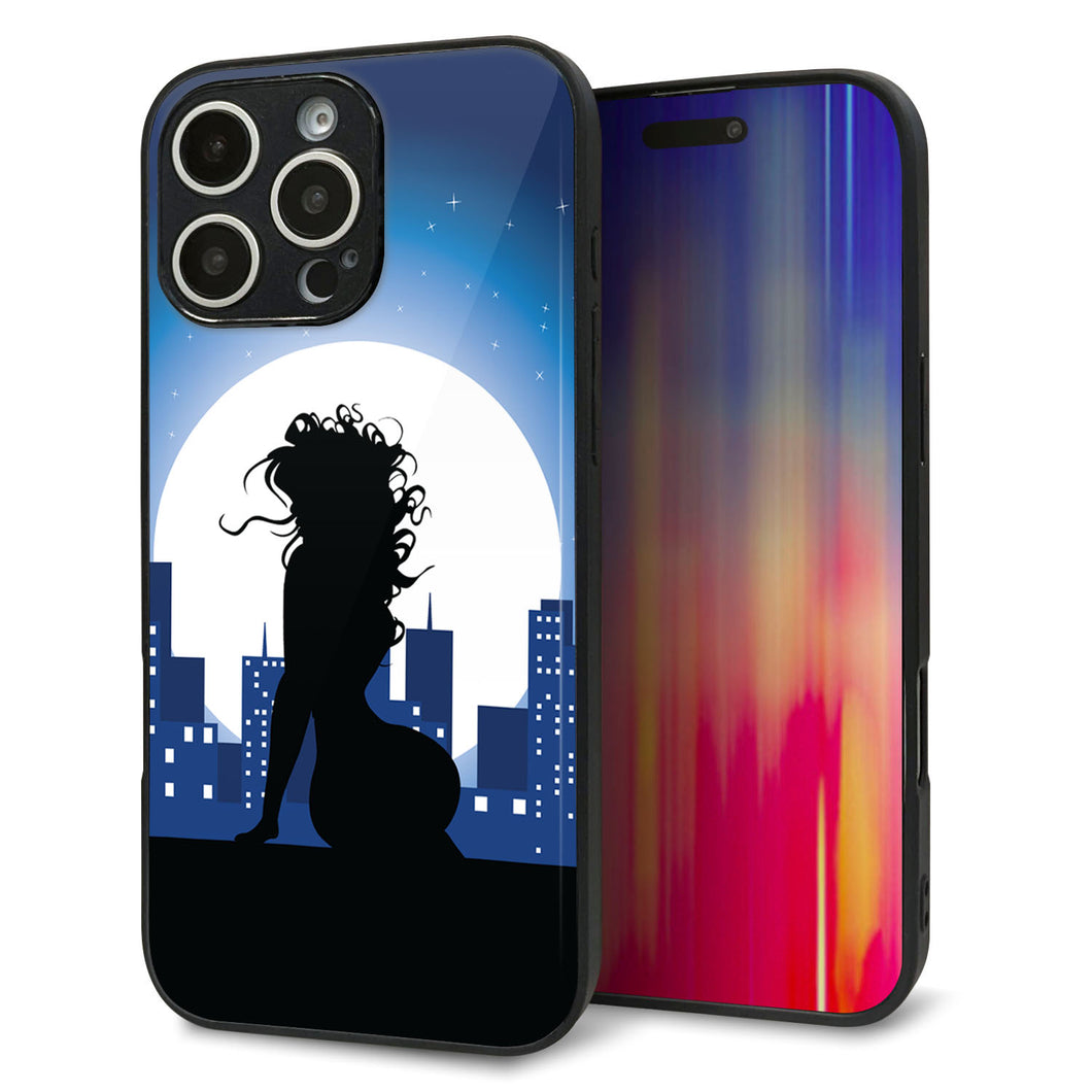 iPhone16 Pro Max 強化ガラス&TPUスマホケース ガラプリ【482 夜の窓辺】