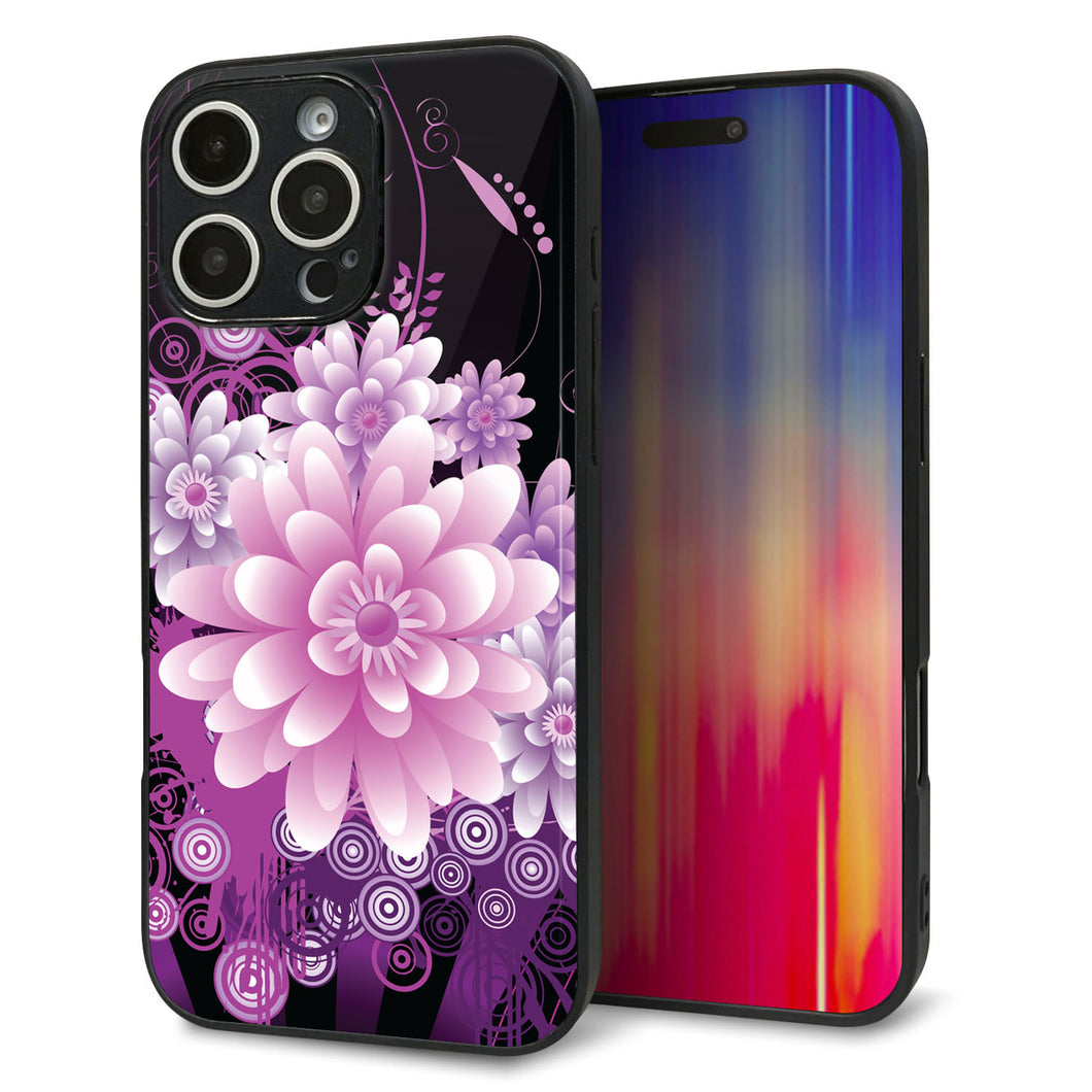 iPhone16 Pro Max 強化ガラス&TPUスマホケース ガラプリ【564 3Dフラワー】