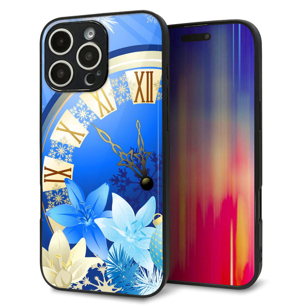 iPhone16 Pro Max 強化ガラス&TPUスマホケース ガラプリ【601 静寂なる青い時】