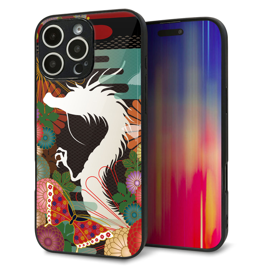 iPhone16 Pro Max 強化ガラス&TPUスマホケース ガラプリ【635 白龍】