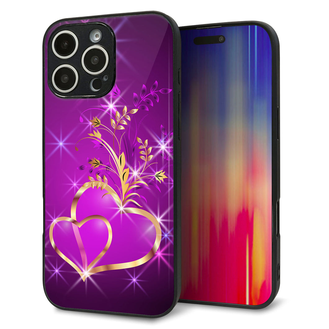 iPhone16 Pro Max 強化ガラス&TPUスマホケース ガラプリ【1139 舞い降りるハート】