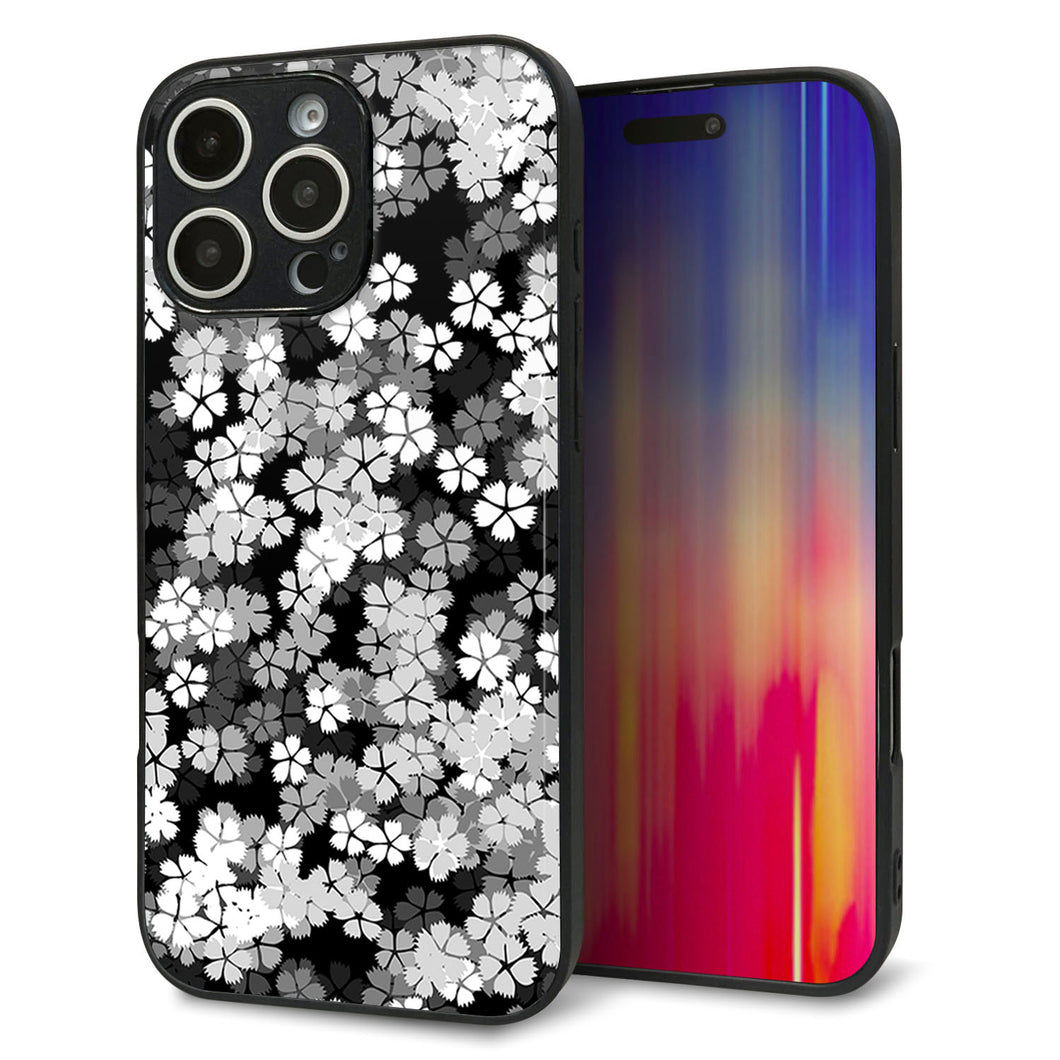 iPhone16 Pro Max 強化ガラス&TPUスマホケース ガラプリ【1332 夜桜】