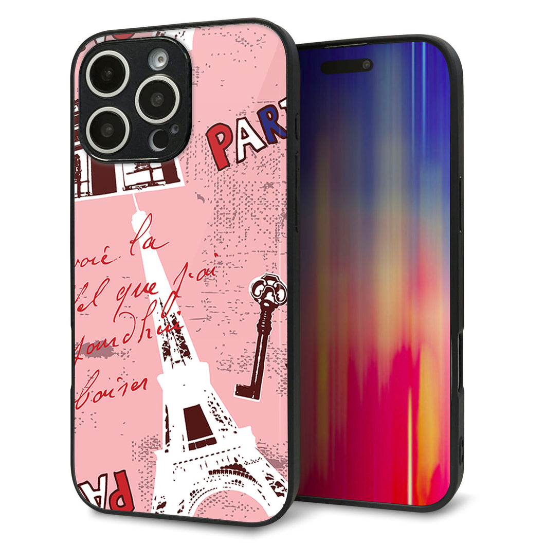 iPhone16 Pro Max 強化ガラス&TPUスマホケース ガラプリ【EK813 ビューティフルパリレッド】