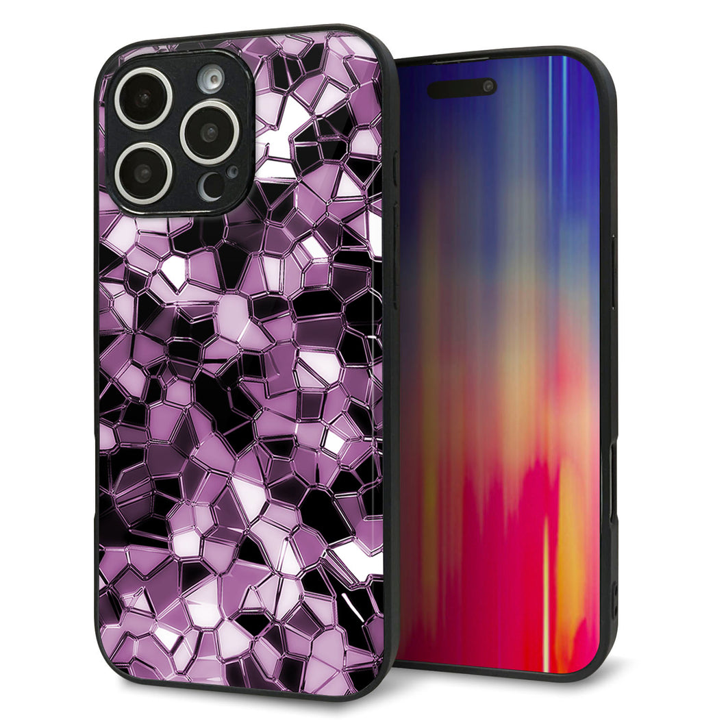 iPhone16 Pro Max 強化ガラス&TPUスマホケース ガラプリ【EK837 テクニカルミラーパープル】