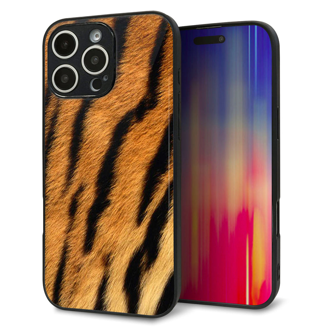 iPhone16 Pro Max 強化ガラス&TPUスマホケース ガラプリ【EK847 虎柄】