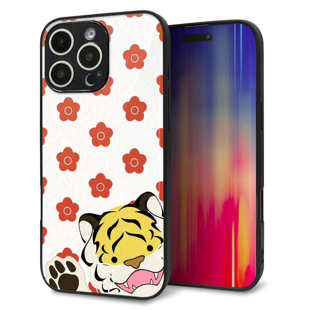 iPhone16 Pro Max 強化ガラス&TPUスマホケース ガラプリ【HA254 虎アップ】