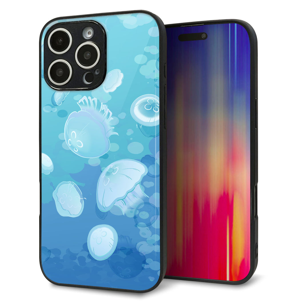 iPhone16 Pro Max 強化ガラス&TPUスマホケース ガラプリ【HA262 ポケットアクアリウム ミズクラゲ】