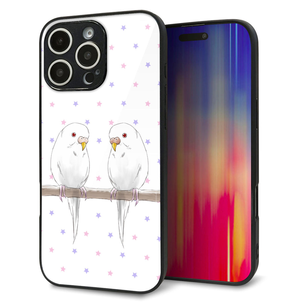 iPhone16 Pro Max 強化ガラス&TPUスマホケース ガラプリ【HA273 インコイノ スター】