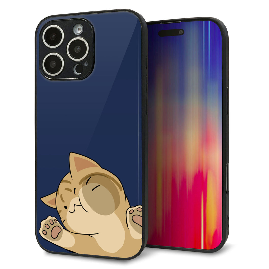 iPhone16 Pro Max 強化ガラス&TPUスマホケース ガラプリ【HA290 むぎゅっとトラ】