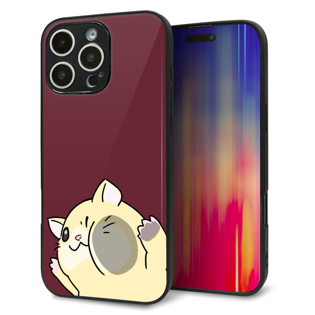 iPhone16 Pro Max 強化ガラス&TPUスマホケース ガラプリ【HA296 むぎゅっとキンクマ】