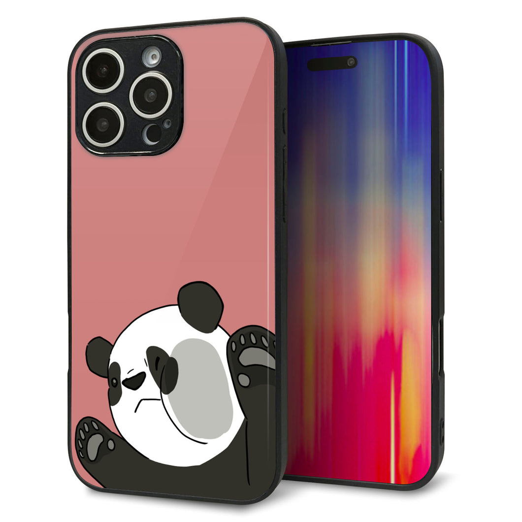 iPhone16 Pro Max 強化ガラス&TPUスマホケース ガラプリ【HA300 むぎゅっとパンダ】