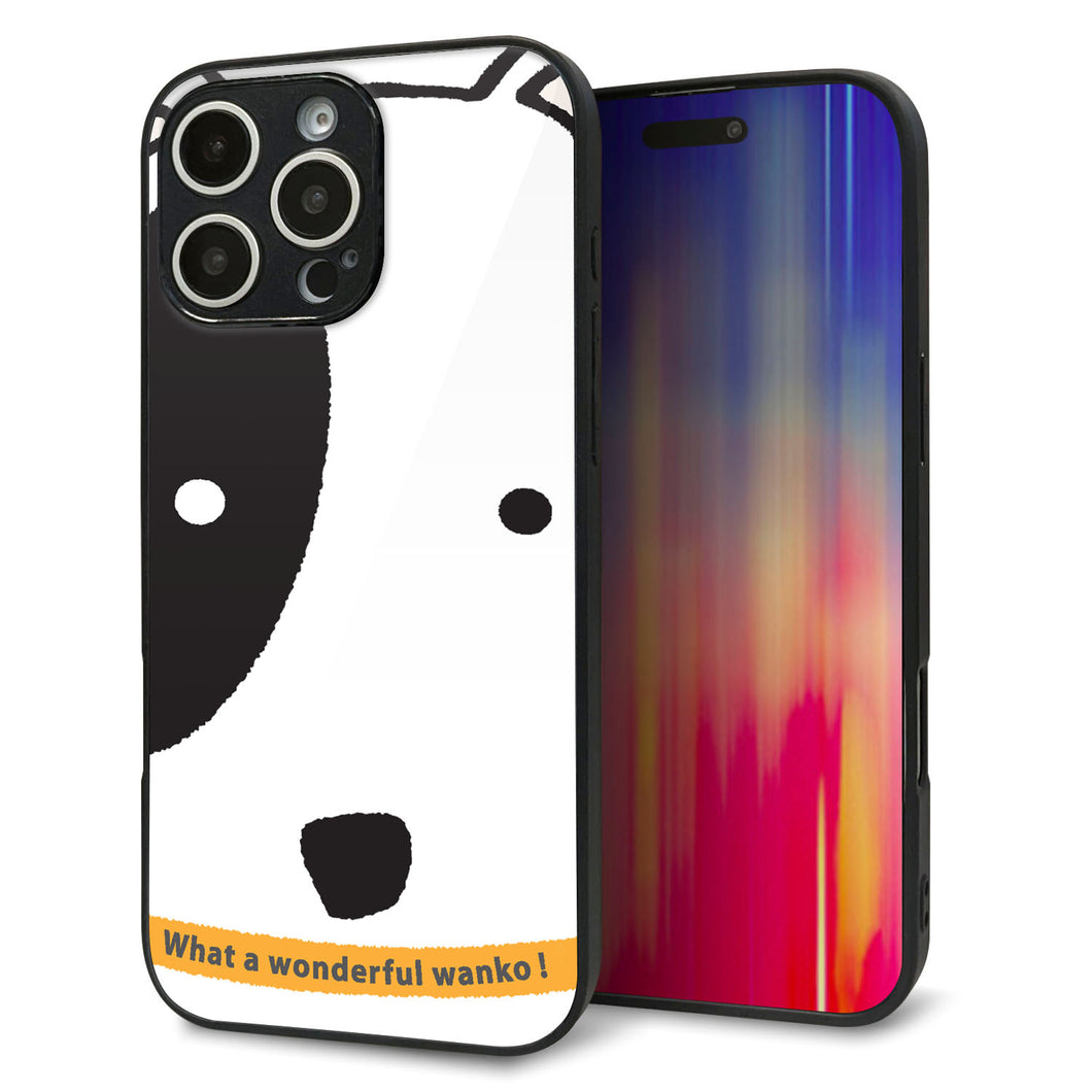 iPhone16 Pro Max 強化ガラス&TPUスマホケース ガラプリ【IA800 わんこ】