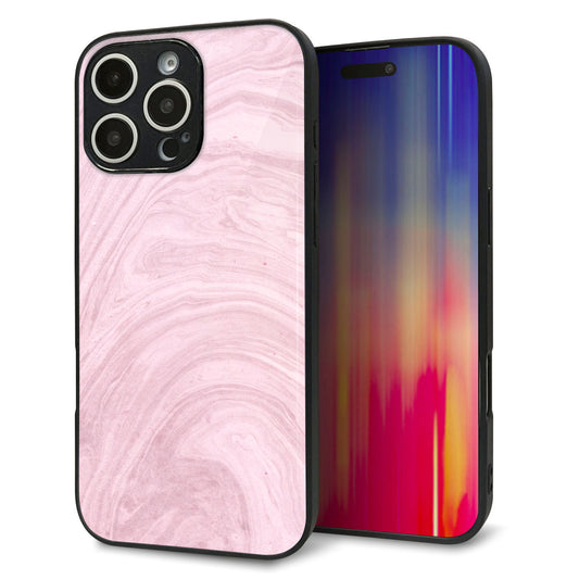iPhone 16 Pro Max 強化ガラス&TPUスマホケース ガラプリ【KM873 大理石ラベンダー】