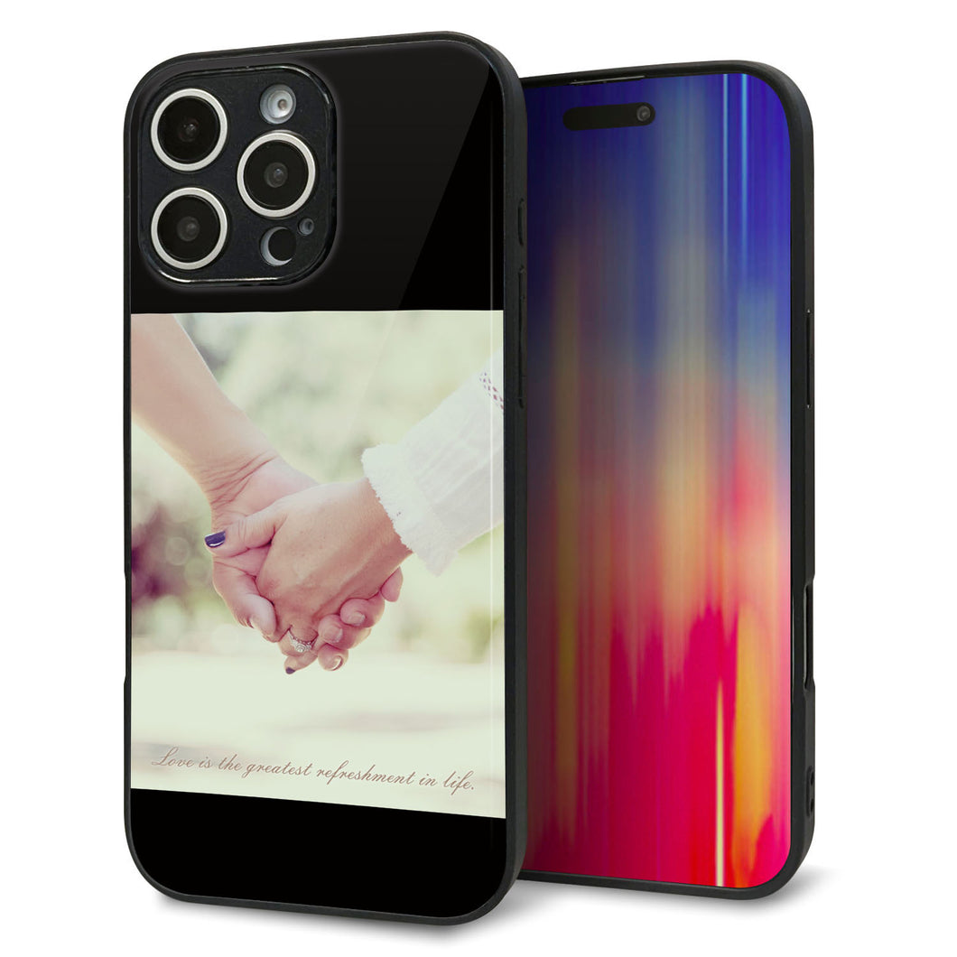 iPhone16 Pro Max 強化ガラス&TPUスマホケース ガラプリ【KM875 カップル】