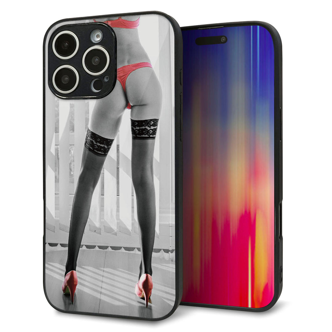 iPhone16 Pro Max 強化ガラス&TPUスマホケース ガラプリ【KM889 ハイヒール】