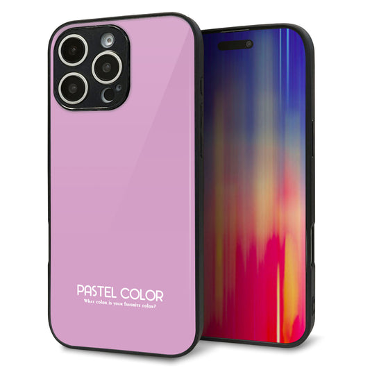 iPhone 16 Pro Max 強化ガラス&TPUスマホケース ガラプリ【KM901 パステルカラー(パステルラベンダー)】