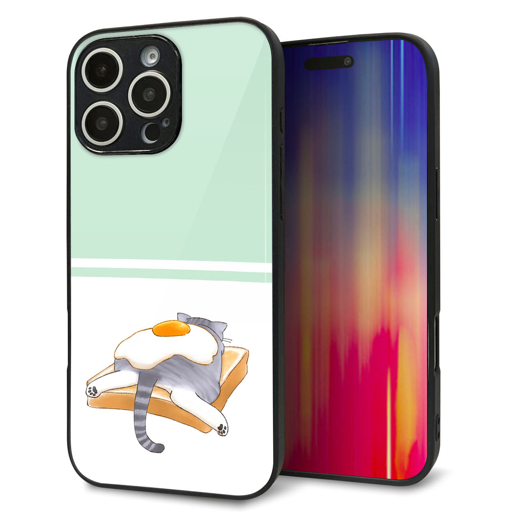 iPhone16 Pro Max 強化ガラス&TPUスマホケース ガラプリ【KM960 目玉焼き】