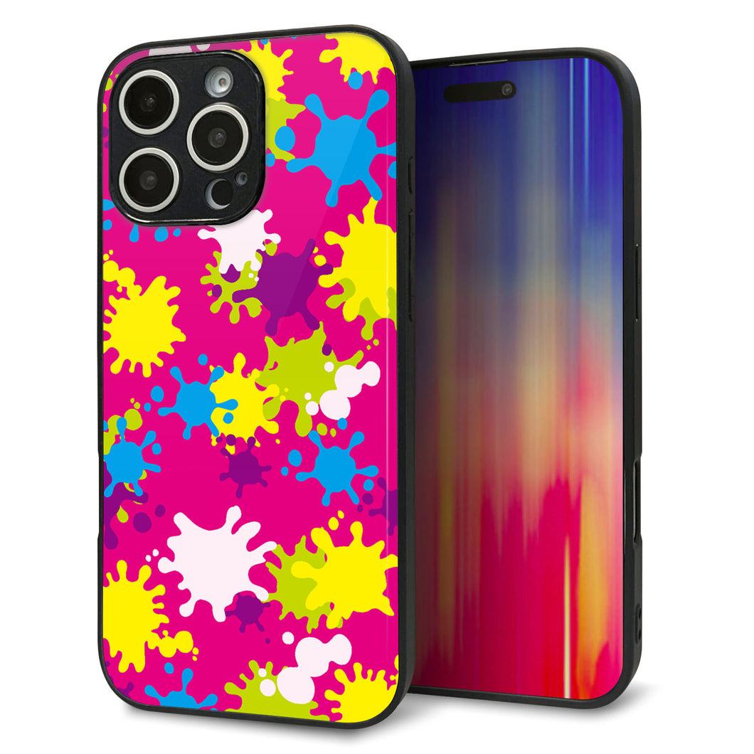 iPhone16 Pro Max 強化ガラス&TPUスマホケース ガラプリ【MA876 ペイントピンク】