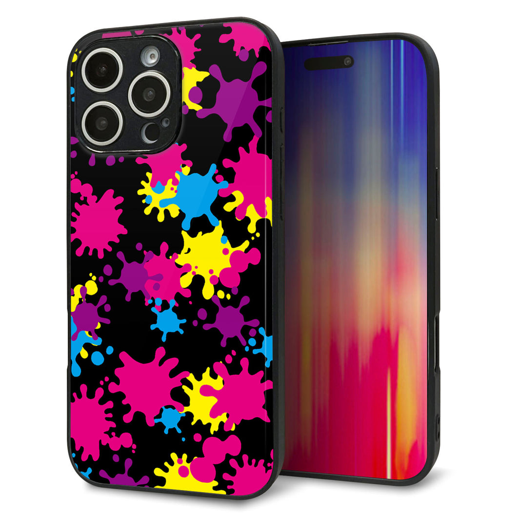 iPhone16 Pro Max 強化ガラス&TPUスマホケース ガラプリ【MA877 ペイントブラック】