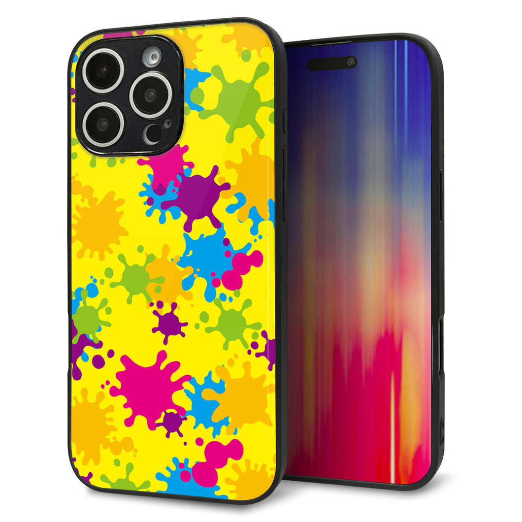 iPhone16 Pro Max 強化ガラス&TPUスマホケース ガラプリ【MA879 ペイントイエロー】