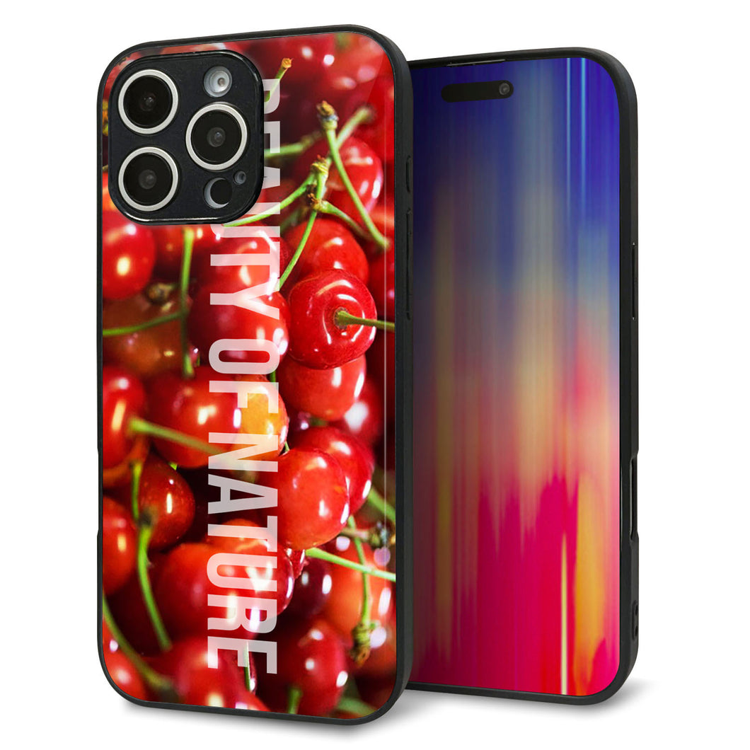 iPhone16 Pro Max 強化ガラス&TPUスマホケース ガラプリ【MA883 チェリー】