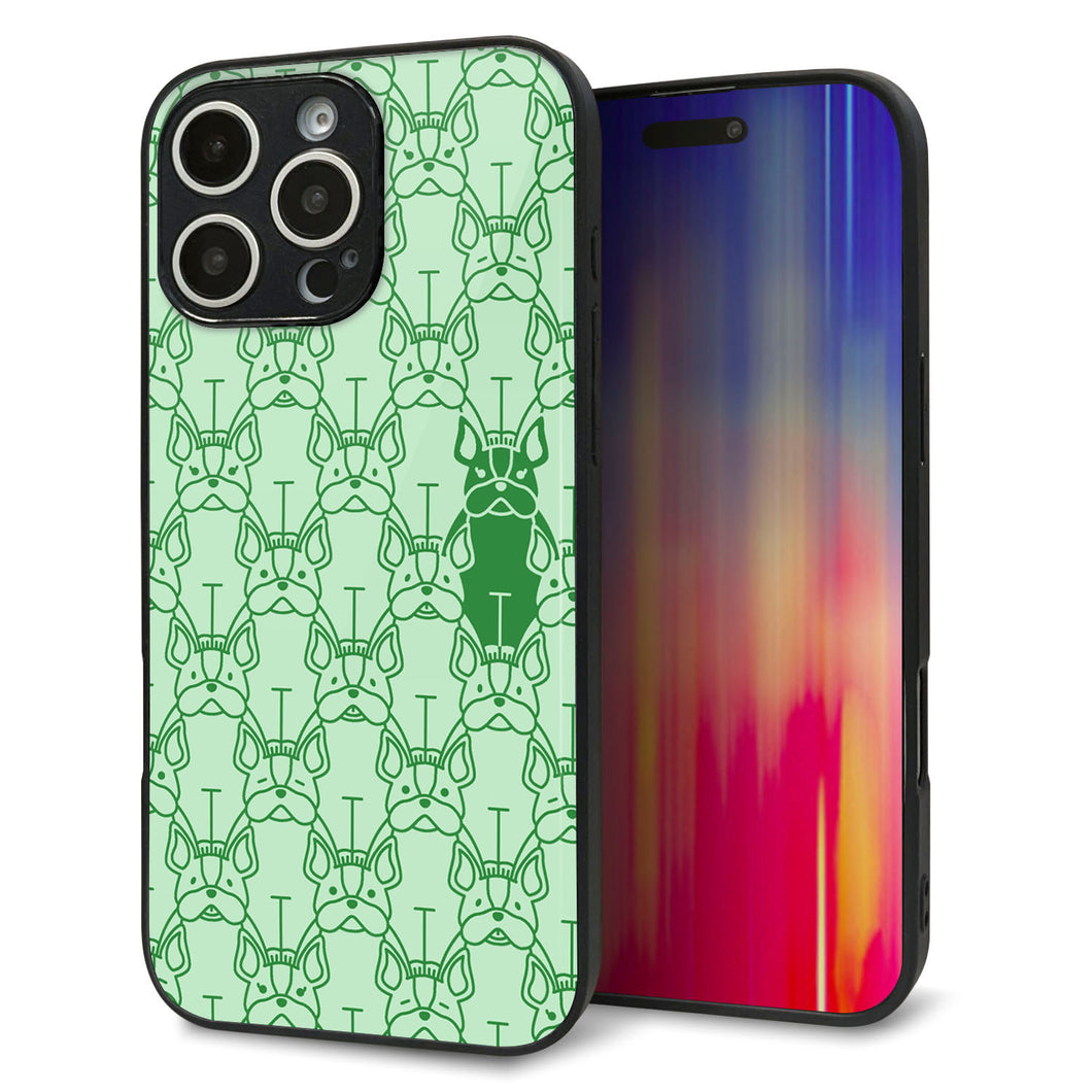 iPhone16 Pro Max 強化ガラス&TPUスマホケース ガラプリ【MA916 パターン ドッグ】