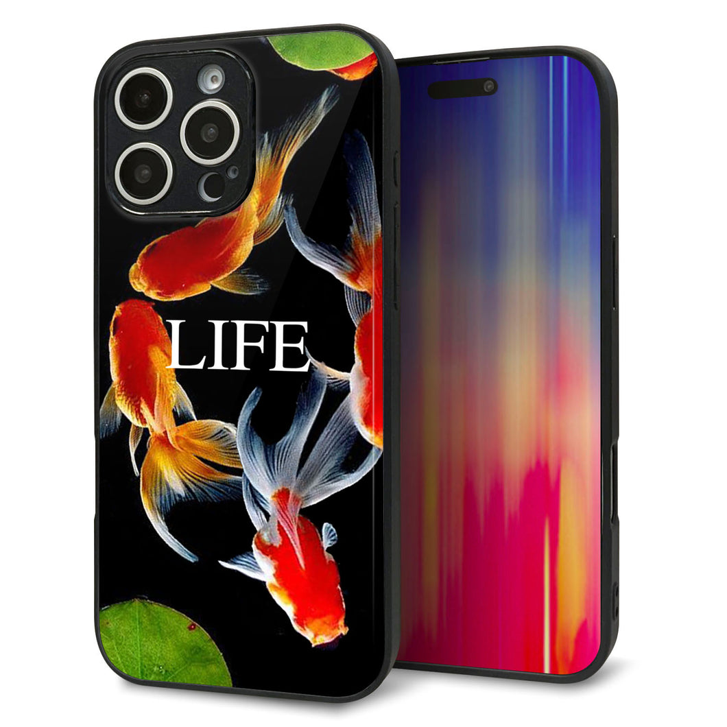 iPhone16 Pro Max 強化ガラス&TPUスマホケース ガラプリ【MA958 金魚 C】