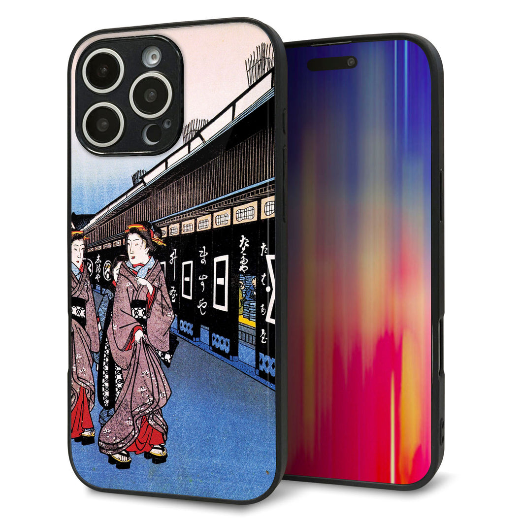 iPhone16 Pro Max 強化ガラス&TPUスマホケース ガラプリ【MA966 花魁 B】