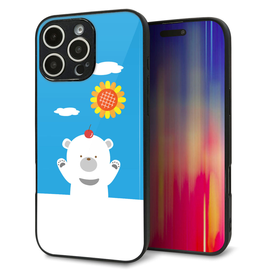 iPhone16 Pro Max 強化ガラス&TPUスマホケース ガラプリ【TA017 夏くま】