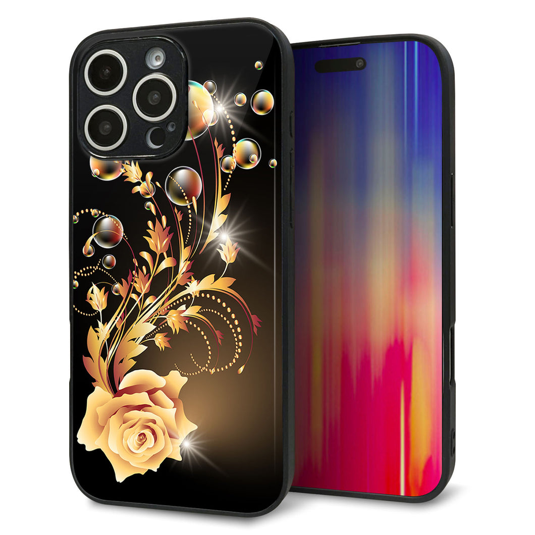 iPhone16 Pro Max 強化ガラス&TPUスマホケース ガラプリ【VA823 気高きバラ】