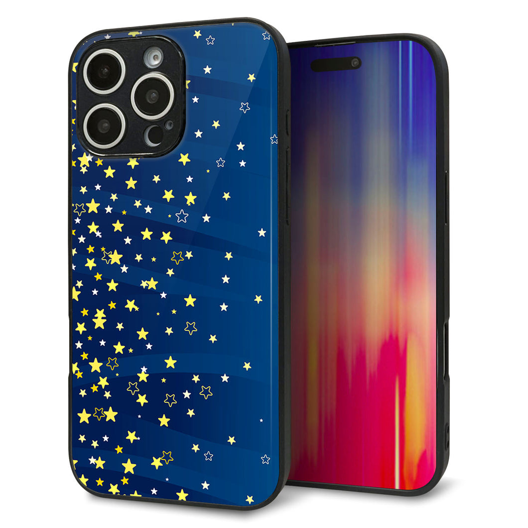 iPhone16 Pro Max 強化ガラス&TPUスマホケース ガラプリ【VA842 満天の星空】