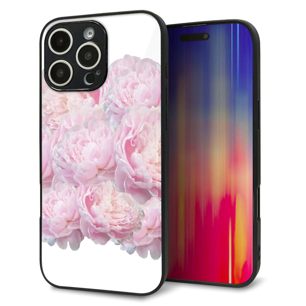 iPhone16 Pro Max 強化ガラス&TPUスマホケース ガラプリ【YI885 フラワー6】