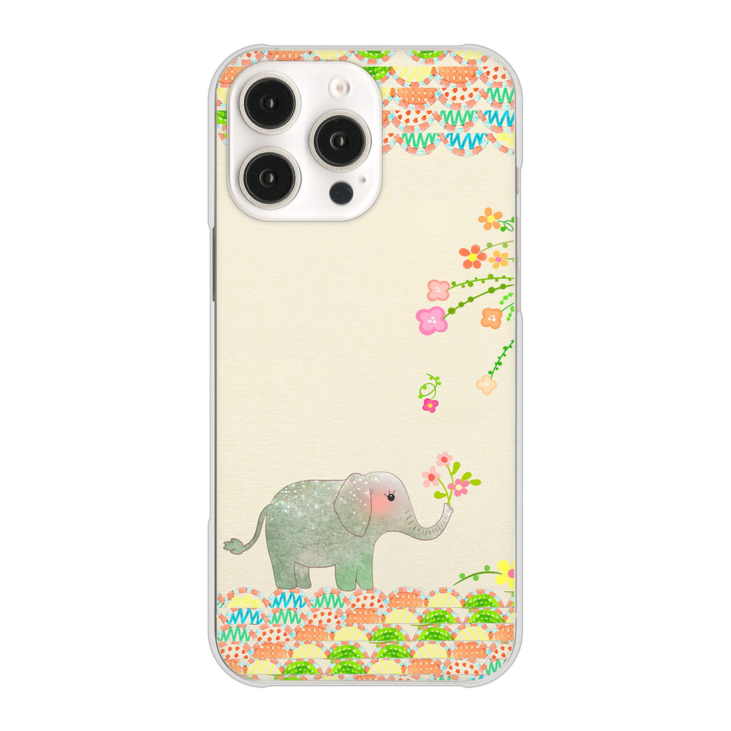 iPhone16 Pro Max 高画質仕上げ 背面印刷 ハードケース 【1039 お散歩ゾウさん】