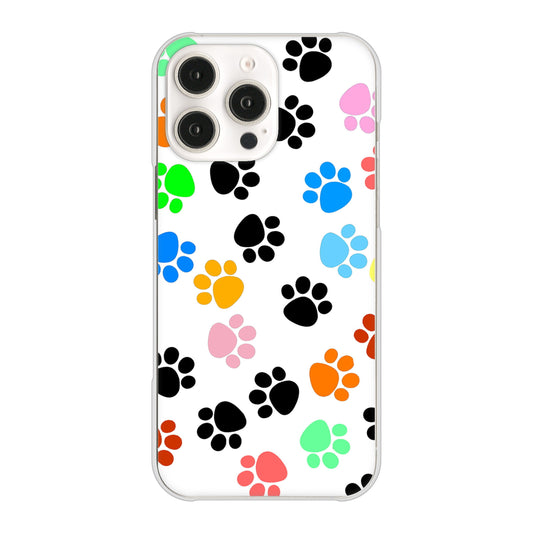 iPhone16 Pro Max 高画質仕上げ 背面印刷 ハードケース 【1108 あしあとカラフル】