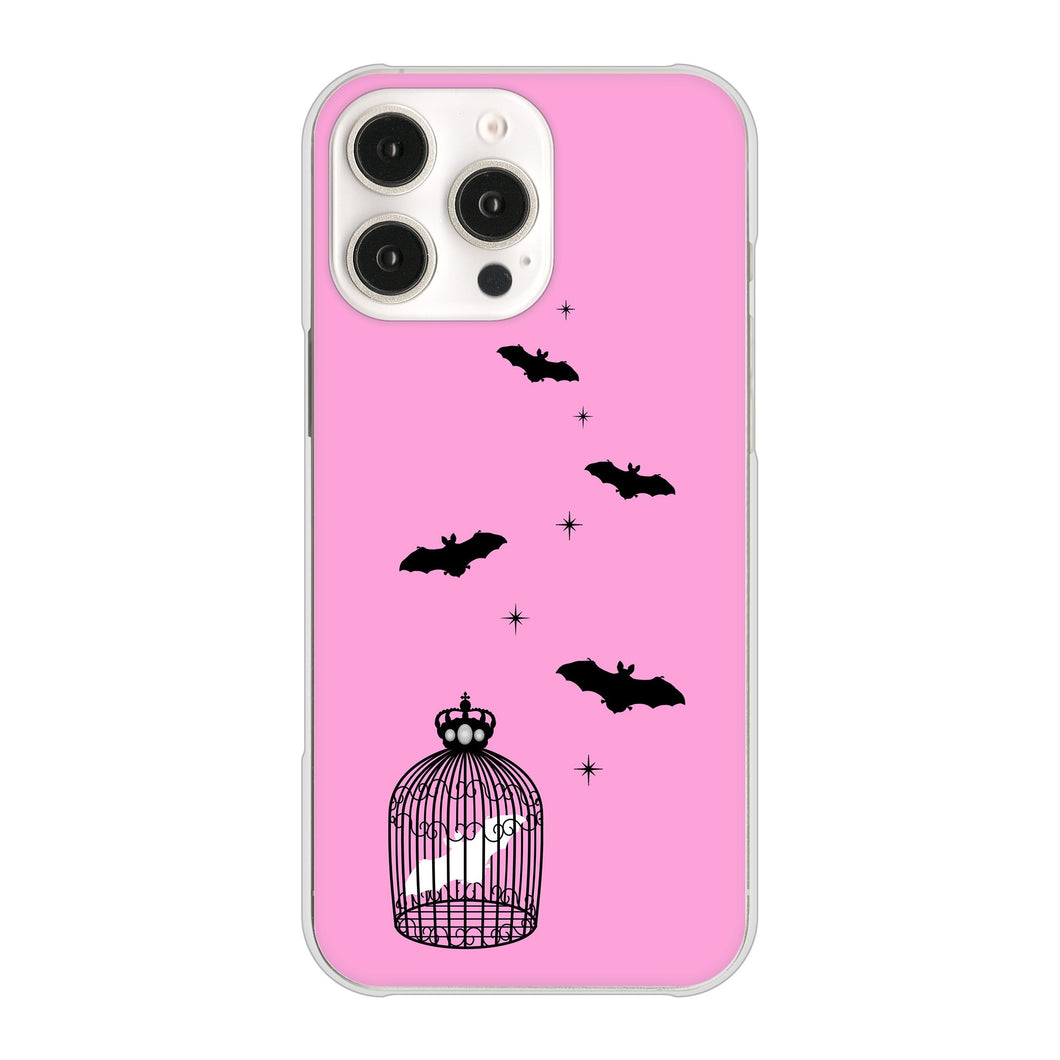 iPhone16 Pro Max 高画質仕上げ 背面印刷 ハードケースむかいあぐる こうもりの王冠鳥かご