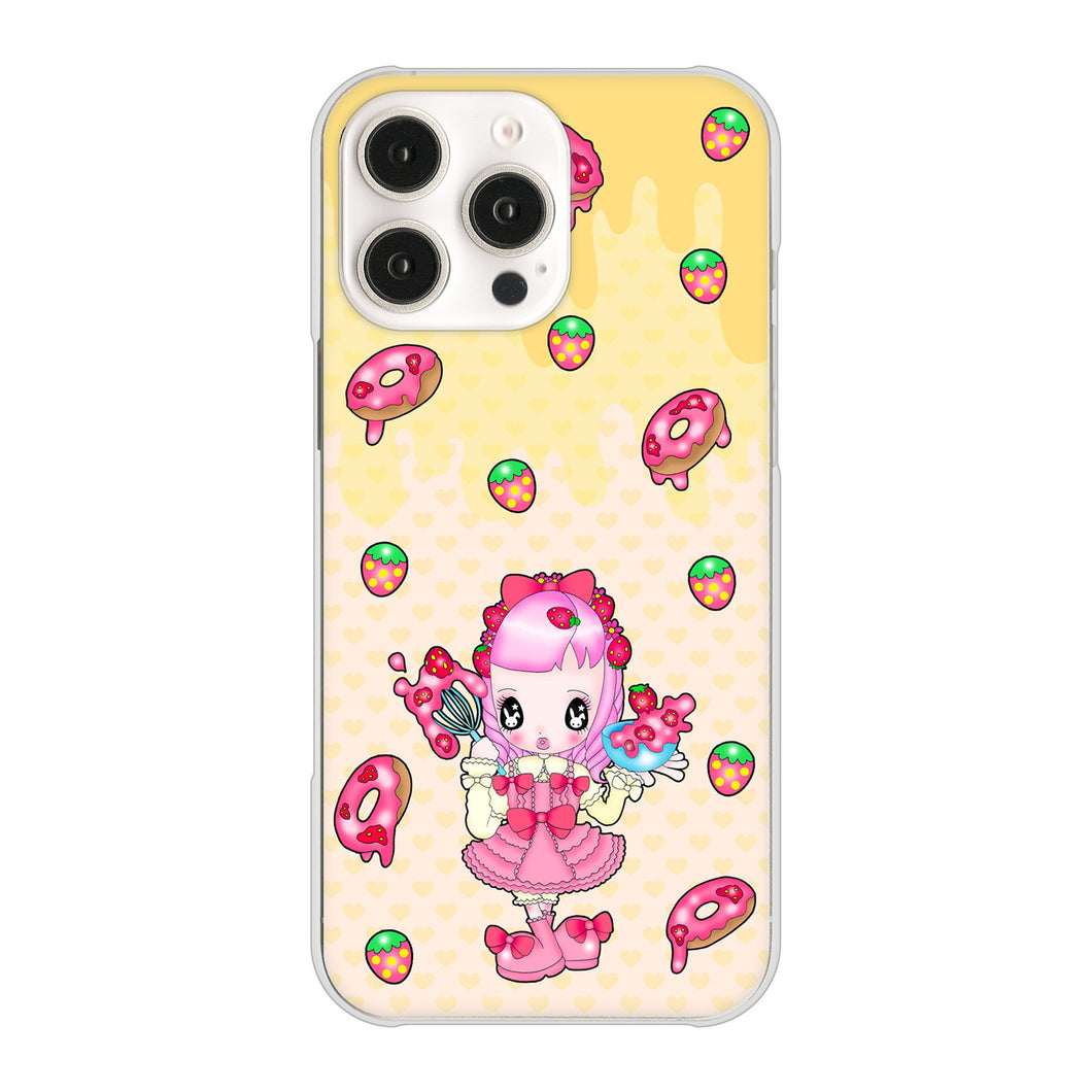 iPhone16 Pro Max 高画質仕上げ 背面印刷 ハードケースむかいあぐる ストロベリードーナツ